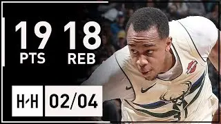 John Henson Full Highlights Bucks vs Nets (2018.02.04) - 19 Pts, 18 Reb, 2 Blocks