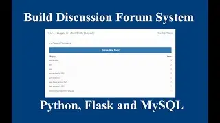 Build Discussion Forum System with Python, Flask and MySql | Python Project