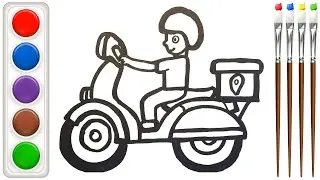 How to draw a food delivery step by step