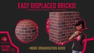 SIMPLE DISPLACED BRICKS!! + Node Organisation - Blender Texture Basics