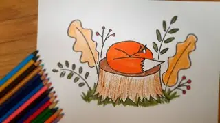 Рисуем лису из овала ОЧЕНЬ ПРОСТО! Нарисуй-ка!