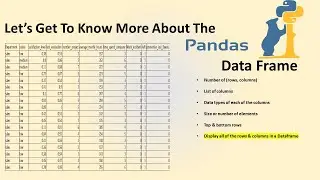 Know your pandas dataframe in python | Exploring the dataframe structure