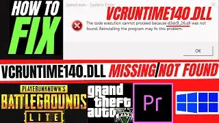 VCRUNTIME140.dll Missing❌Fix VCRUNTIME140 was Not Found❌ PUBG Lite/ GTA Error 💻Windows 10 32 /64 bit