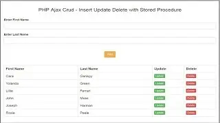PHP Ajax Crud - Insert Update Delete with Stored Procedure 1