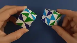 Разноцветный оригами кубик • Модульный куб из бумаги без клея • Easy Pinwheel Oridami Cube