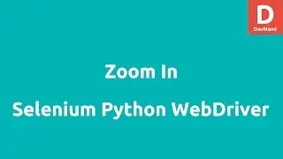 Zoom In WebPage In Selenium Python