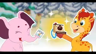 Funny Cartoons For Children | Playful Baby Elephant | Giraffe Cartoons For Children