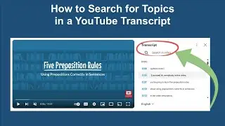 How to Search for Topics in a Youtube Transcript