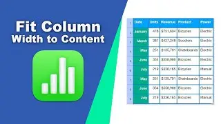 How to fit column width to content in Apple Numbers (Spreadsheet) on Mac