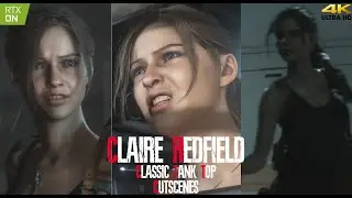 Resident Evil 2 Remake - Claire Redfield Classic Tank Top [4K] Cutscenes | RTX ON