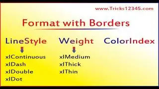 Provide Borders To The  Range Using VBA Macros || VBA Basics || VBA Shorts || LineStyle,Weight,Color