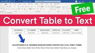 How to Convert a Table to Text in Microsoft Word | Table To Text Free Converter