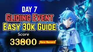 Gliding Challenge Event Day 7 - Easy 30k Gold Guide | Genshin Impact