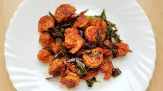 Shrimp Roast...marinated in simple masala n shallow fry in coconut oil...recipe in a minute-2