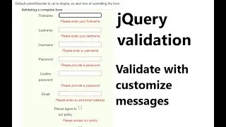 jQuery Validation Plugin - How to customize jQuery validations 2022
