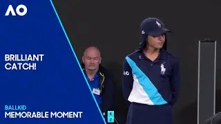 Ballkid Incredibly Catches Novak Djokovics Return! | Australian Open 2024