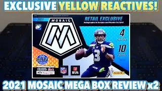 CHASE RARE FLUORESCENTS, GENESIS, & HONEYCOMBS! | 2021 Panini Mosaic Football Retail Mega Box Review