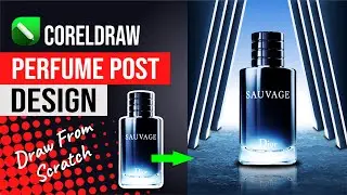 How to Make 3D Background for Perfume Advertising Design in Coreldraw | Corel draw Tips