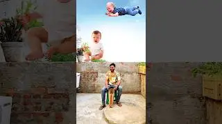 Flying crying babies catching vs hen, parrot, biscuit vs bee & lion- Funny vfx magic 😄