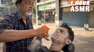 ASMR 1 Hour $1.20 Face Massage & Face Cleaning By Indian Street Barbers | ASMR Gautam