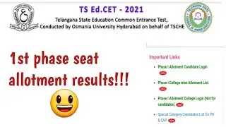 TS EDCET 2021 Seat allotment results 😃|| TS EDCET.