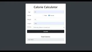 Calorie Calculator In JavaScript With Source Code | Source Code & Projects