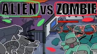 ALIENS vs ZOMBIES!!! (sticknodes among us animation) xenomorphs vs undead among us