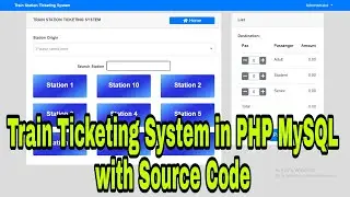 Train Ticketing System in PHP MySQL with Source Code
