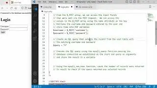 PHP and MySQL 6: Check if the entered username and password are correct in the saved table record.
