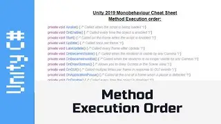 Method Execution Order - Beginner's guide to Unity