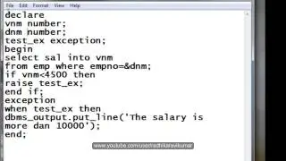 PL/SQL: Exception (User defined)