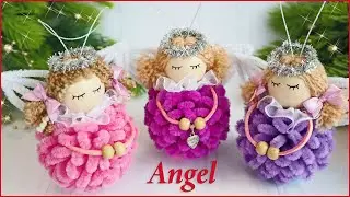 👼 АНГЕЛ к Рождеству и Новому Году ✨ DIY Christmas Angels (Pipe Cleaners)