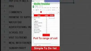 checklist in Google sheets | create simple To Do list in Google sheets #skillsinsider Add a Checkbox