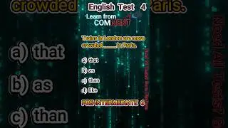 English Pre-Intermediate 6 Test 4      #EnlgishTests #EnglishGrammer