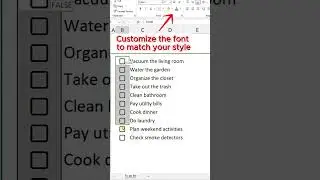 To Do List in Excel