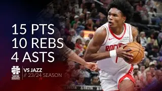 Amen Thompson 15 pts 10 rebs 4 asts vs Jazz 23/24 season