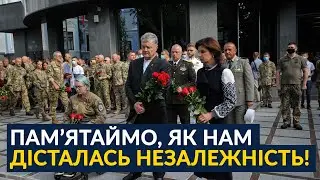 Петро Порошенко з ветеранами війни проти російської агресії вшанував пам’ять українських воїнів