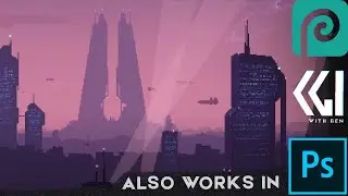 Paint a pixel art city / wallpaper / game background in photopea (free online photoshop) 8-bit style