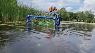 Лодка косилка для уборки водной растительности и покоса камыша №8/boat mower berky