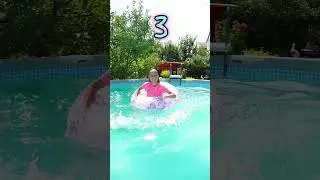 5 tricks in a swimming pool with Swim ring #shorts