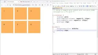 HTML and CSS (part 50): Create a basic 3x2 CSS grid layout