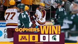 Highlights: Eight Gophers Score in #2 Men’s Hockey Rout of #15 MSU