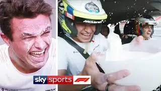 Carlos Sainz & Lando Norris take on hilarious McLaren Milk Challenge 🥛🤣