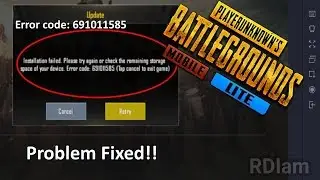 Storage Space Problem On PUBG Mobile Lite is Fixed | Error Code: 691011585