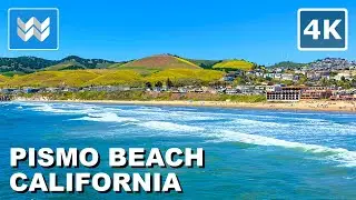 [4K] Pismo Beach Pier California USA 2024 Walking Tour Vlog & Travel Guide - Treadmill Workout