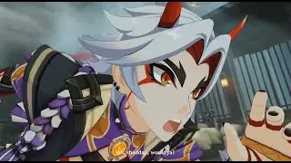 Arataki Itto Saves Blue Oni | Story Quest Cinematic Cutscene | Genshin Impact