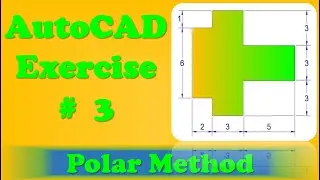 AutoCAD Practice Exercise # 3 - Polar Method #autocad #trending #exercise #practice