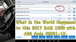 RAM 1500 With ABS Sensor Code C0031-1D?