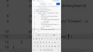 Binary search in Java using Arrays.binarySearch() #codingguru #youtubeshorts 😎😎