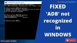 ADB problem fixed || 'adb' is not recognized in windows || problem fixed (2020)